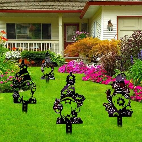 Garden Metal Branch Gnome Decoration Sign Lawn Backyard Decor Art Sculpture Statue Easter Outdoor Spring Halloween Ornaments