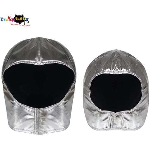 Eraspooky Adult Kids Silver Astronaut Helmet Costume Spaceman Headgear Accessory Carnival Party Headwear Halloween