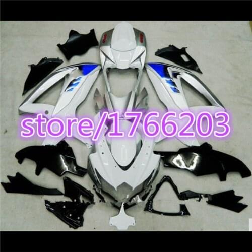 For A GSXR600/750 K8 2008 2009 2010 08 09 ABS Fairing Kits GSXR600 750 08 09 10 White/Black