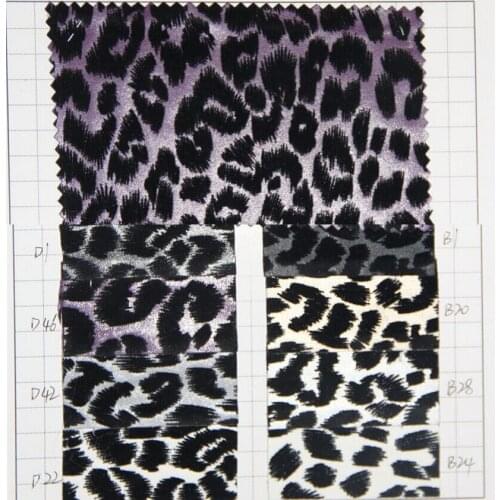 Flocking Leopard synthetic PU leather for handbag/ faux leather material for shoes/ quality leather fabric for furniture