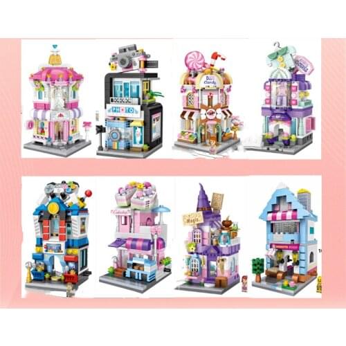 LOZ Mini Blocks City View Scene Coffee Shop Photo Studio Architectures Models Christmas Birthday Toy For Children