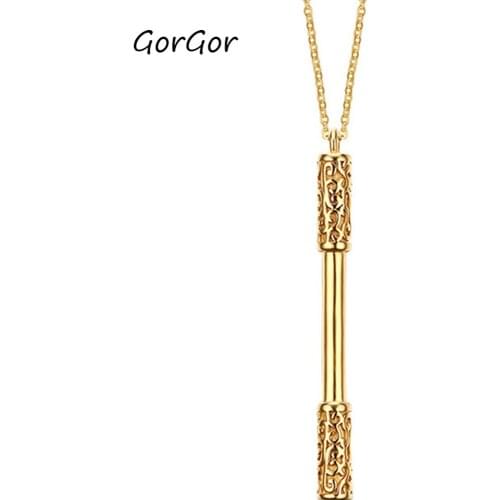 GorGor New Arrivals Journey Weapon Stainless Steel Golden Hoop Pendant Necklace for Women Jewelry Gift PN-598