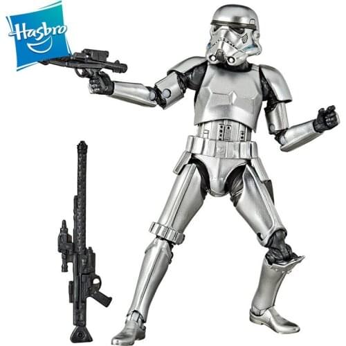 Hasbro Star Wars Black box 16cm Metallic carbide The storm troops joint Movable Imperial Stormtrooper action figure Model toys