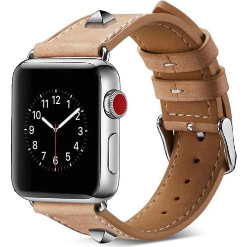 Leather Watch Band For Apple Watch Iwatch Strap Suit series 5 4 3 40mm 44mm Watch Buckle Clasp 38mm/42mm High Quality watchband