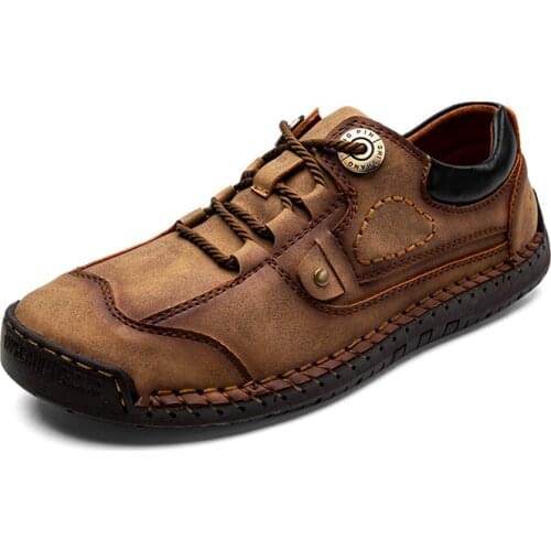 Hot ! Summer Mens Casual Shoes Leather Breathable Mens Sneakers Leather Handmade Loafers Brand Shoes Luxury Flat Moccasins New