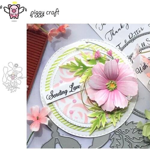 Piggy Craft metal cutting dies cut die mold Flower leaf decoration Scrapbook paper craft knife mould blade punch stencils dies
