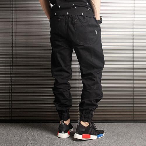 2021 New Fashion Men Jeans Loose Fit Black Camouflage Harem Trousers Cargo Pants Slack Bottom Streetwear Hip Hop Joggers Pants
