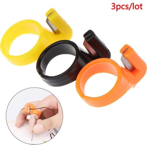 3PCS/1PCS Plastic Thimble Sewing Ring Thread Cutter Finger Blade Needle Sewing Craft DIY Accessory Tool Finger Knife