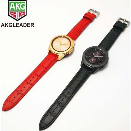 Newest 20mm Leather Watch Band For Samsung Galaxy 42mm Watchbands For Gear Sport S2 Classic Huawei Watch 2 Sport Wrist Straps