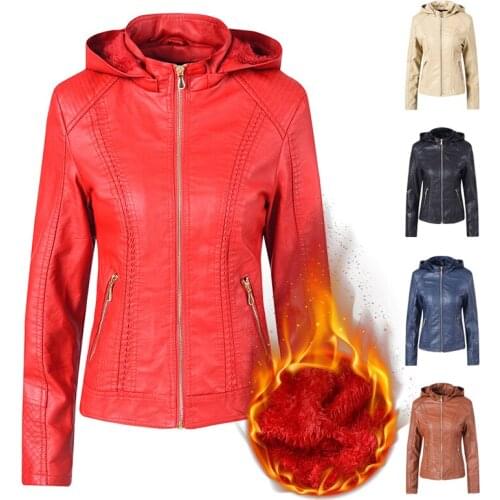 New Women Faux PU Leather Jackets Women Autumn Winter Elegance Outerwear PU Leather Jackets Women Zipper Motorcycle Coat