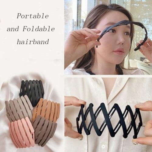 2PC New Portable Foldable Bezel Hairbands Headbands for Women Girls Man Vintage Hoop for Party Korean Hair Bands Accessories