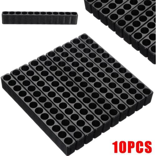 10pcs 12 Holes Plastic Screwdriver Head Storage Hex Shank Screwdriver Bit Holder Drill Bit Stand Tool For Power Accessories