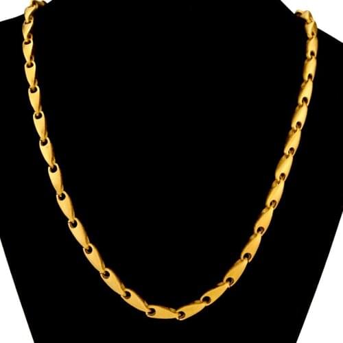 Luxury Mens Yellow 14K Gold Chain Necklace for Wedding Engagement Anniversary Jewelry Birthday Christmas New Years Gifts Male