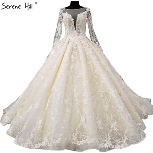 Long Sleeve Cut-out Luxury Sexy Wedding Dresses 2020 Sequined Appliques Fashion High-end Bridal Gowns Real Photo