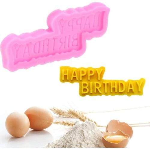 Pink Alphabet Cake Mold DIY Happy Birthday Silicone Cake Mould Chocolate Fondant Pastry Decorating Tools Cake Tool Bakeware