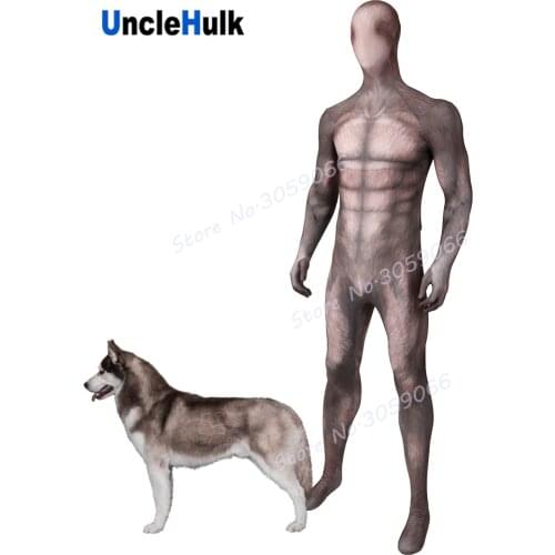 Husky Dog Dark Red Bodysuit Zentai Spandex Bodysuit Halloween Suit - ZS140 | UncleHulk