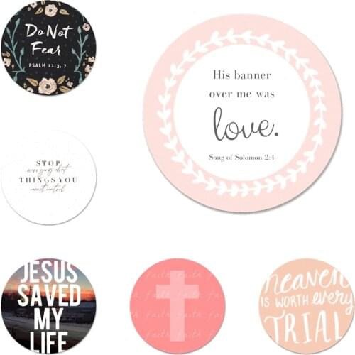 Faith Christian Religious Jesus text art Badge Brooch Pin Accessories For Clothes Backpack Decoration gift