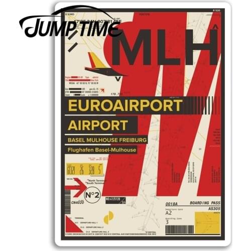 Jump Time for Euroairport Airport Vinyl Stickers Basel Switzerland Sticker Car Bumper Decal Waterproof Car Accessories