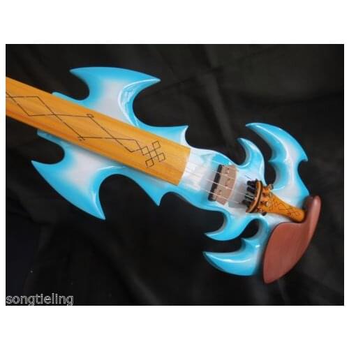 High quality blue color fancy Song art streamline 4 strings 4/4 electric violin