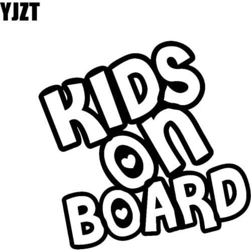 YJZT 15cm*14.6cm Kids On Board Funny Vinyl Car Sticker Decal Sign Black Silver C10-00635