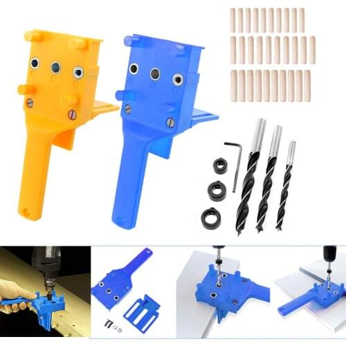 Quick Wood Doweling Jig ABS Handheld Drill Guide Hole Jig System fit 6/8/10mm Drill Bit Hole Puncher For Carpentry Dowel Joints