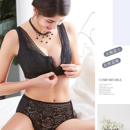 Woman Bra Front Closure Wireless Push Up Bra Womens Tube Top Adjustment Sexy Plus Size Underwear Breathable Bralette Breast CDE