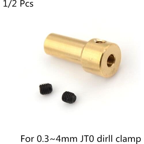 1 or 2 pcs Brass 2.3mm Motor Shaft Clamp Electric Drill Chuck JT0 Coupling Motor Shaft Coupler Clamp