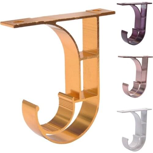 2pcs Aluminum Double Curtain Rod Poles Drapery Bracket Fit Drape Rods Curtain Drapery Rod Bracket For Rod