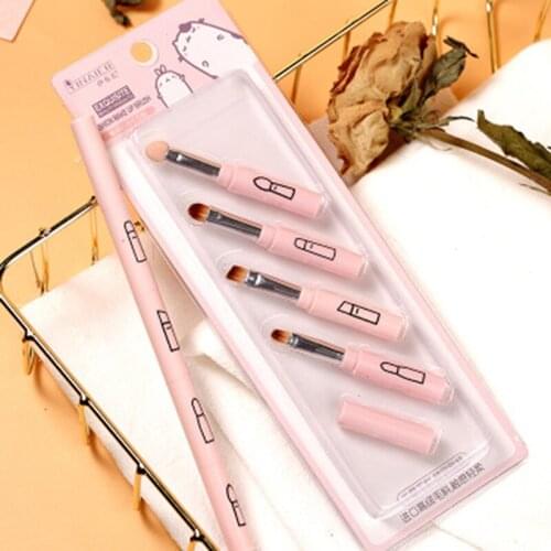 4Pcs/Set Makeup Brush Pink A Four Piece Set Of Mini Size Makeup Brushes With A Portable Makeup Brush