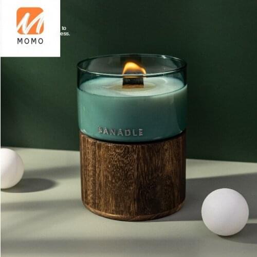 Nordic Style Wooden Core Aromatherapy Candle Soothing and Sleeping Aid Fragrance Plant Smoke-Free Home Niche Romantic