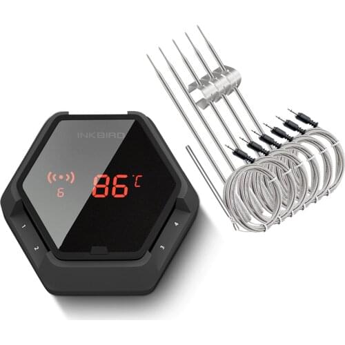 Inkbird IBT-6XS Food Cooking Bluetooth Wireless BBQ Thermometer Oven Digital Thermometer Timer 6Probe & USB Rechargable Battery