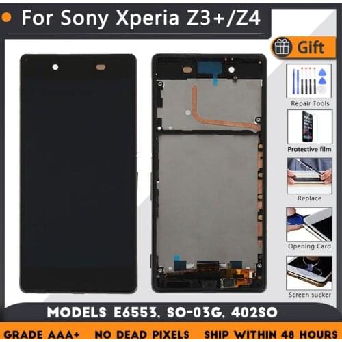 For Sony Xperia Z3+ Z3 Plus Z4 E6553 SO-03G 402SO LCD screen assembly with front case touch glass,With repair parts LCD Display