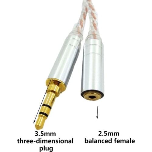 HIFI Balance Audio Cable Male 2.5mm to 3.5mm 4.4mm Female Headphone Line Adapter Q81F