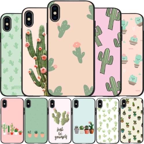 Cactus black Silicone Phone Case For iPhone 12 XR XS Max 5 5S SE 2020 6 6S 7 8 PLUS X 11Pro Max 11 Cover