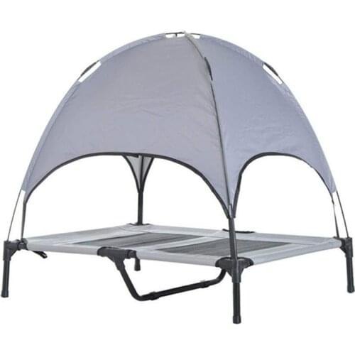 Pet Cat Dog Summer Breathable Mesh Bed Cushion With Sun Canopy Removable Portable Dog Camp Tent Dog Shading Pavilion