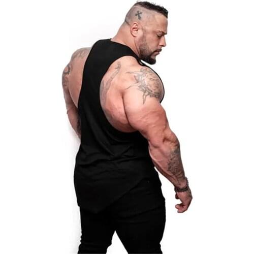 Bodybuilding Tank Top Men Summer Solid Fitness Mens Tank Top Cotton Gym Clothing Hip Hop Streetwear Mens Muscle Sleeveless Shirt