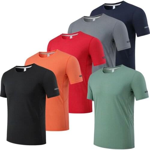 2021 Brand New Cotton Mens T-shirt Short-sleeve Gym t shirt Male Bodybuilding Workout Workout Skinny Tee shirt For Male Tops