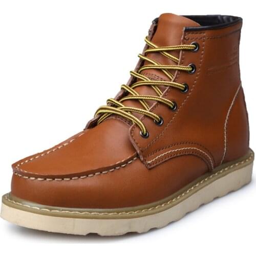 Men Black Martin Boots Genuine Leather Boots For male Ankle Boots Punk Dr Motorcycle Shoes Thick Heel Platform Shoes Desert boot