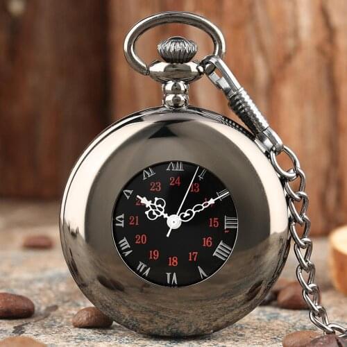 2020 New Arrivals Pendant Watches Steampunk Black Smooth Hole Designer Mechanical Hand Wind Pocket Watch Male Clock Female Time