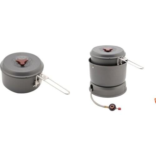 BULIN Normal Outdoor Camping Pot Set Multi-purpose Fuel Stove Gas & Alcohol Stove Portable Tableware with Wind Shield