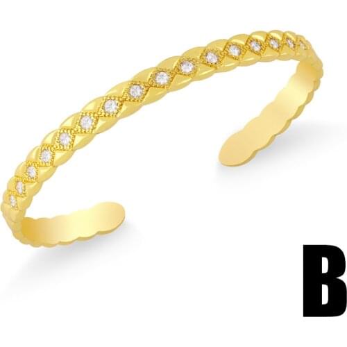 New Stylish Personality Leopard Hand With Exaggerated Zircon Narrow Plate Full Star Nail Opening Bracelet