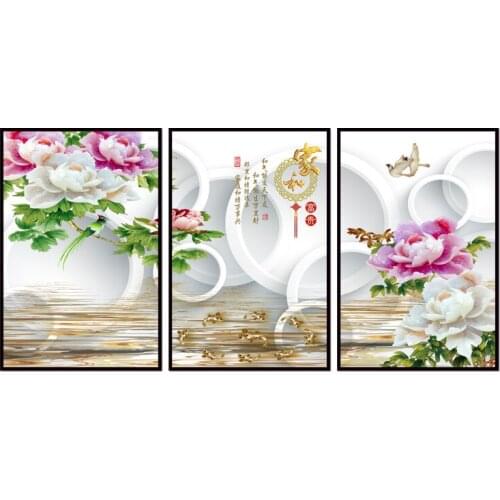 Wholesale Flower landscape series Paintings Wall Art Home Decoration framed Canvas Painting For Living Room 12YM-A-748