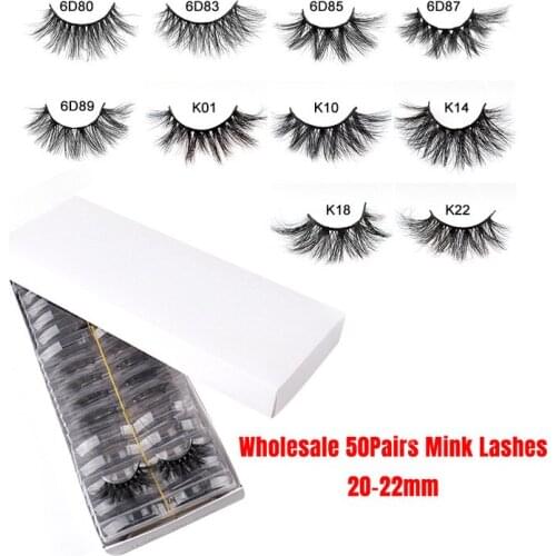 Wholesale Eyelashes 50pcs 3D Mink Lashes Long Dramatic Eye Lash False Eyelash Makeup In Bulk