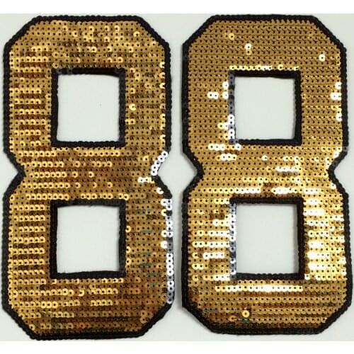 Number sequined parches termoadhesivos embroidery applique patches for clothes ,ironing patches parches para la ropa