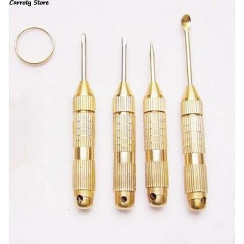 Portable 4in1 Multi Tool Set Cross Screwdriver Toothpick Ear Pick Pin Key Chain Ear Pick Ear Cleaners Ear Care Tools Kit Set