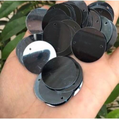 Sewing supplies 25mm round double-hole/side-hole silver grey sequins DIY pearl garment accessories pearl accessories