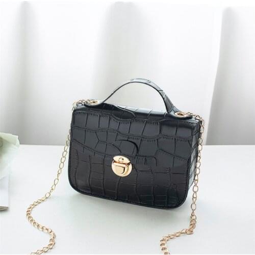 2020 Fashion Women Small Crossbody Bag Classic Crocodile Pattern Shoulder Handbags Lightweight Chain Strap Messenger Purse