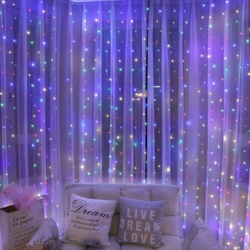 3X2M LED Curtain Fairy Lights Remote Control USB String Lights Christmas Decoration For Home Bedroom Wedding Party Holiday Light
