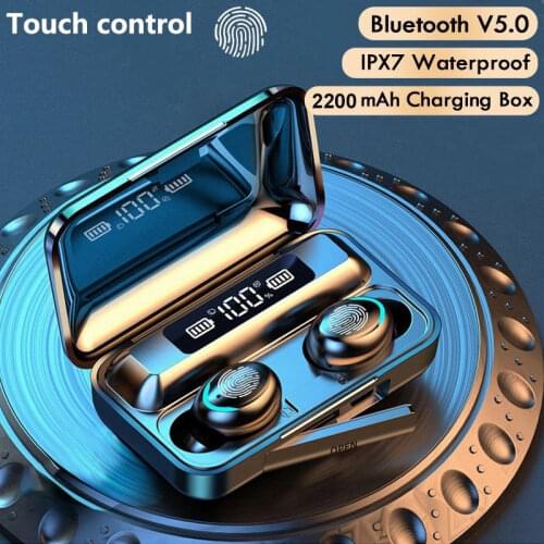 TWS Wireless Bluetooth Earphones 2200mAh Charging Box Headphones 9D Stereo Sports Waterproof Wireless Earbuds Headset with Mic