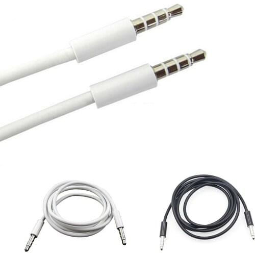 3.5mm 1/8'' Male To Male 4-Pole 3 Ring TRRS AV Audio Extension Cable Audio Stereo Plug AUX for Phone MP3 mp4 player Speaker